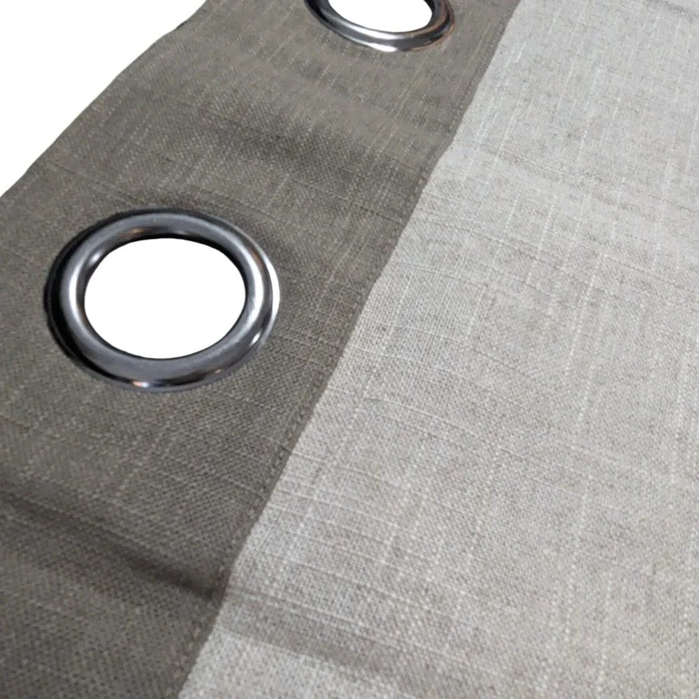 Unbranded‎ Curtain Panel PAIR Beige Linen Blend Grommet Top Quiet Luxury